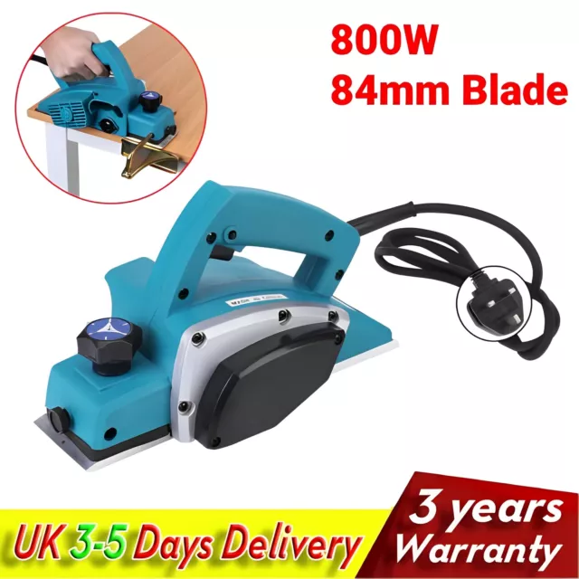 Electric Wood Planer Wood Plane Handheld Woodworking Power 800W 16000RPM