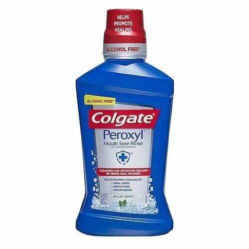 COLGATE PEROXYL MOUTH Sore Oral Rinse Alcohol Free Mild Mint 16.9 Oz