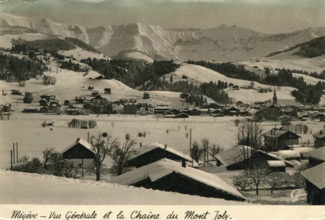 Carte MEGEVE Vue générale et la Chaîne du Mont Joly