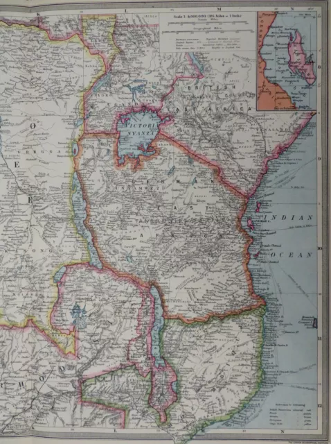 Central Africa European Colonies Angola Congo Lake Victoria 1905 Philip map 3