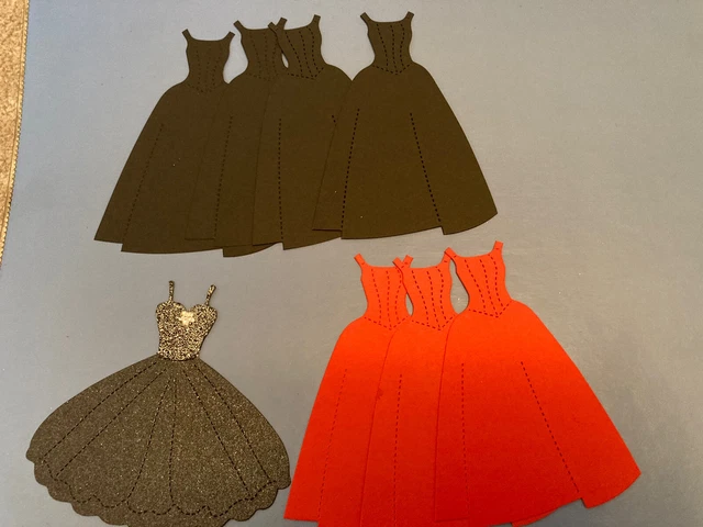 9 gestanzte Kleider Abschlussball Party Hochzeit Feier Geburtstag Ballkleid schwarz rot
