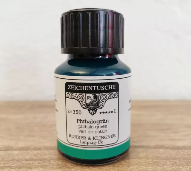 Rohrer & Klingner Encre de Chine vert de phthalo 50 ml