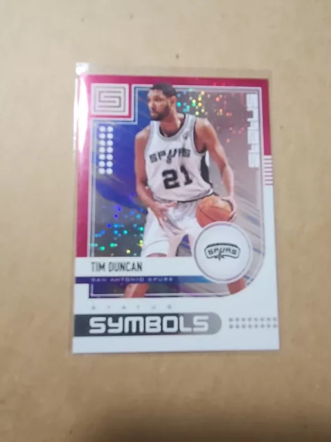 201920 Panini Tim Duncan Status Symbols Pink #2 Spurs HOF