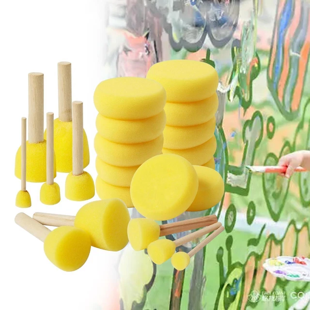 Kit De 31 Pinceaux éponge NATUCE Avec Tablier Imperméable – Peinture Lavable Et Réutilisable Pour Enfants Dès 3 Ans