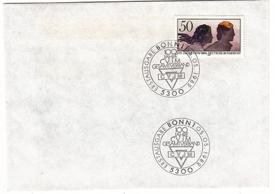 LETTRE COMMEMORATIVE ALLEMAGNE TIMBRE N° 965 ALLIANCE UNIONS CHRETIENNES JEUNES 