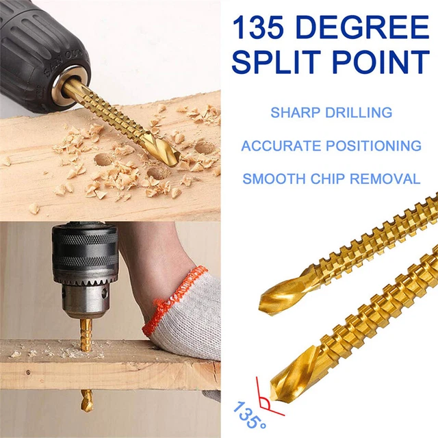 6Pcs Cobalt Twist Drill Bit Set Cut Drill Polish Screw Holes for Wood Metal Tool