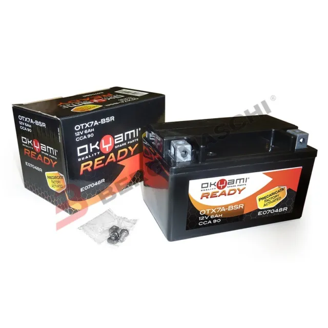 Batteria Ytx7A-Bs 12V 6Ah Per Suzuki Epicuro 125 4T 99 > 01 Okyami Precaricata