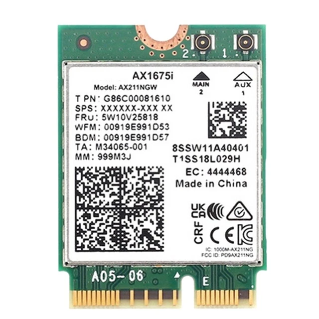 SCHEDA WIFI AX210NGW, modulo wireless Wi-Fi 6E 11AX espandibile su