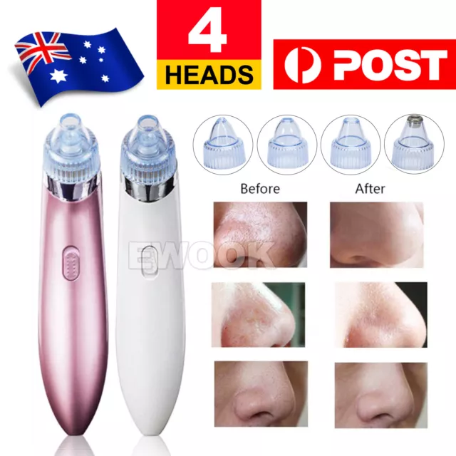 Electric Facial Skin Care Pore Blackhead Remover Cleaner Vacuum Acne Cleanser AU 2