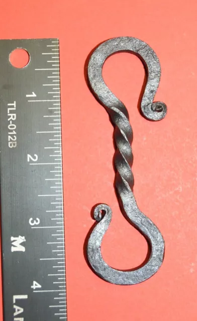 S-Hook Hanger Twisted Wrought Iron, 4", Hand Forged by Blacksmiths 3