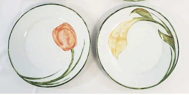 8 Vintage Pier 1 Spring Floral Dessert Plates Rare