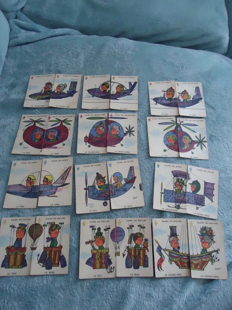 Ancien Jeu De 7 Familles – Métiers – Dos Miroir Caricatures – TRÈS ABÎMÉ