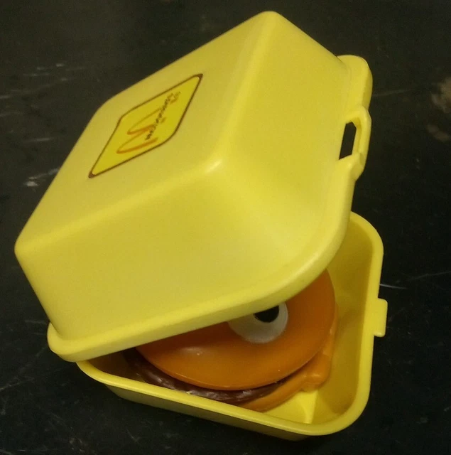 Vtg McDonalds Burger Clamshell Box Play Food Plastic Container w Hamburger 88'