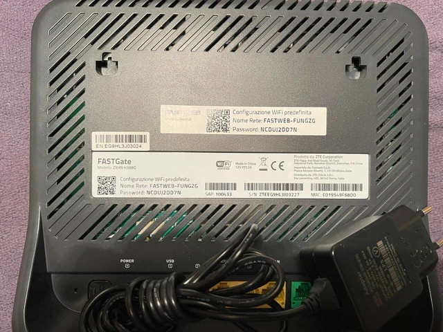 MODEM ROUTER FASTWEB FASTGate ZTE ZXHN H388Q ADSL FIBRA WIFI 2