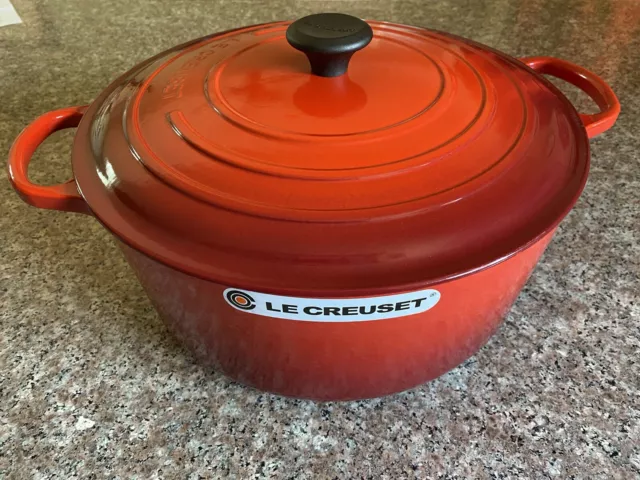 NEW LE CREUSET Classic 13.25 Qt Round Dutch Oven #34 Cerise Red $499.95 ...