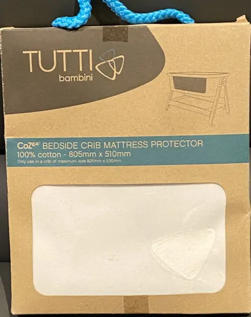 Tutti Bambini CoZee Bedside Crib Mattress Protector -White BNIP