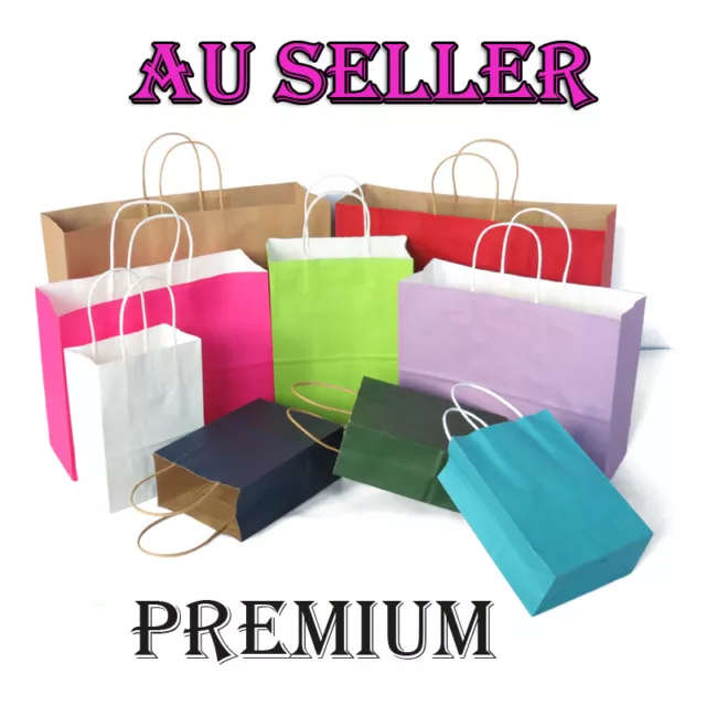 Bulk 10-100pcs Kraft Paper Bag Gift Carry Shopping Bags Wedding Party Gift Bags