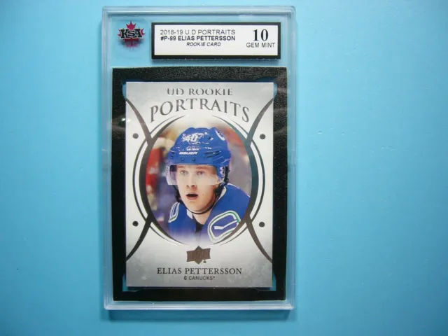 2018/19 Upper Deck Ud Portraits Hockey Card #P-99 Elias Pettersson Rookie Ksa 10