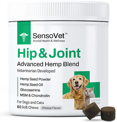 SensoVet Hip & Joint Advanced Hemp Chews for Dogs
