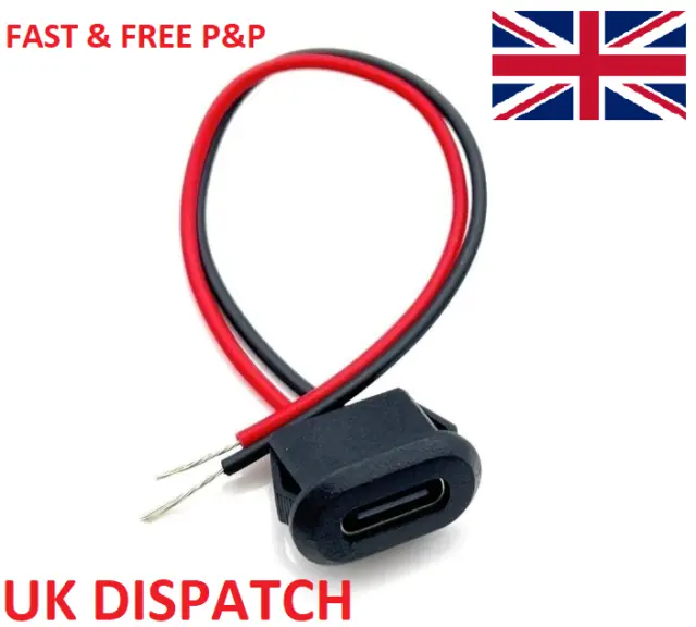 USB Type C Connector Jack Female Type-C Push fit Easy Fit Panel Mount Car Van