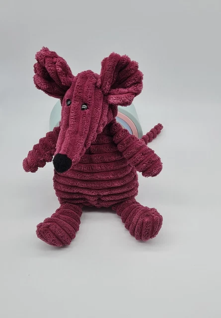 40 - Peluche Doudou Rose Souris Rat Côtelé Fushia Neuf Jellycat