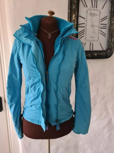 Ladies XS superdry double black label jacket blue.