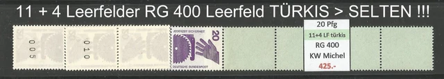 RM Unfallverhütung 20 Pfg RG 400 ROLLENENDE RE 11 + 4 LF türkis (SELTEN !!!) **