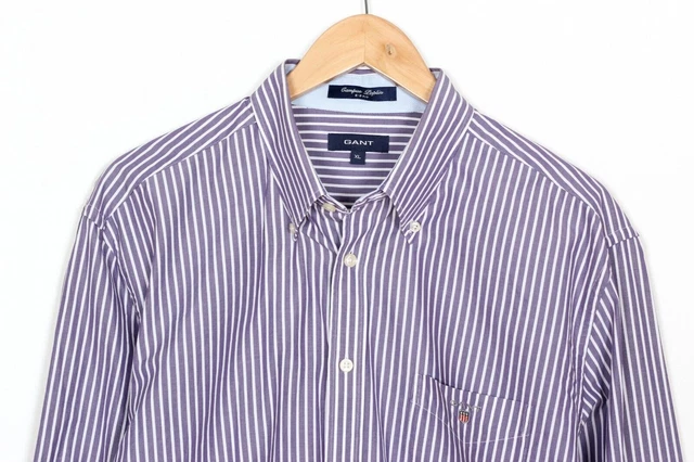 GANT Campus Popeline EZ Fit Camicia casual da uomo taglia XL a maniche...