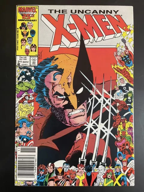 Uncanny X-Men #211 Wolverine 1St Appearance Of The Marauders Newsstand! Nm- Mcu