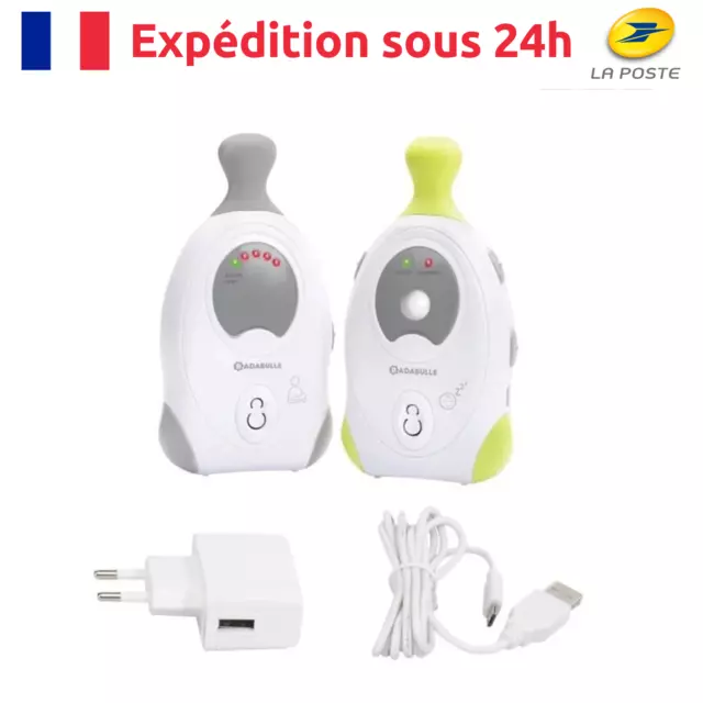 Badabulle Baby Online 300m+ Babyphone Audio avec Veilleuse Vibreur - 2 Unité