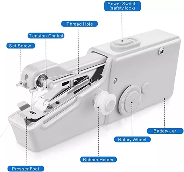 Mini Handheld Cordless Sewing Machine Hand Held Thread Stitch Clothes Portable 2