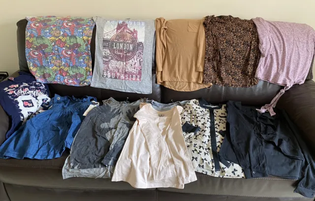 Lotto di lavoro pacchetto abiti donna ragazza 12 articoli taglia 6 camicette abito t-shirt perfette