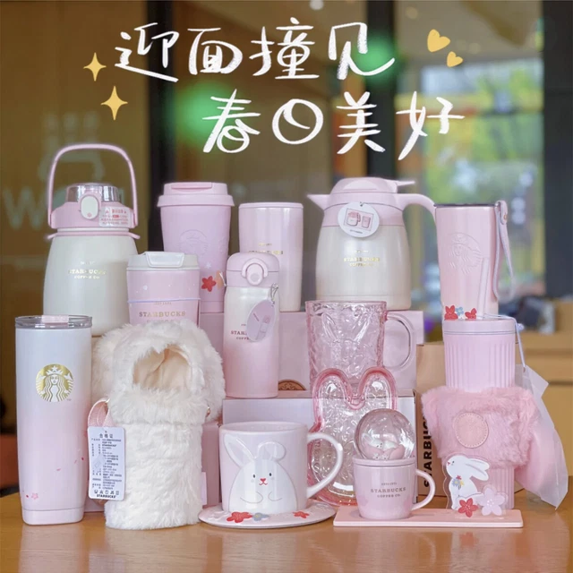 NEW STARBUCKS CHINA 2023 Peach Blossoms Pink Mug Tumbler Straw Cup 54.