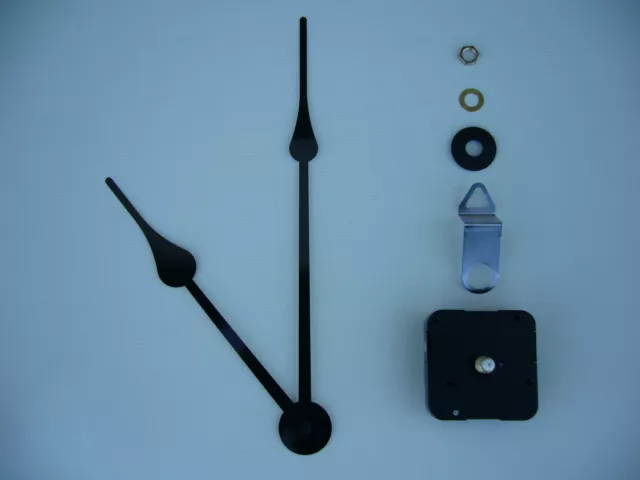 High Torque Clock Movement Medium Spindle 230Mm Black French Spade Hands