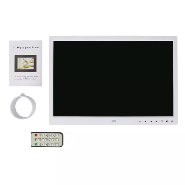 15" 1280 * 800 HD Screen Digital Photo Frame Alarm Clock Movie Player (White BT0