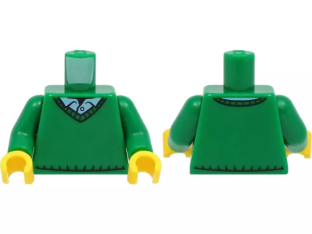 LEGO Torso Body For   Minifigure Green  Sweater Jumper Shirt