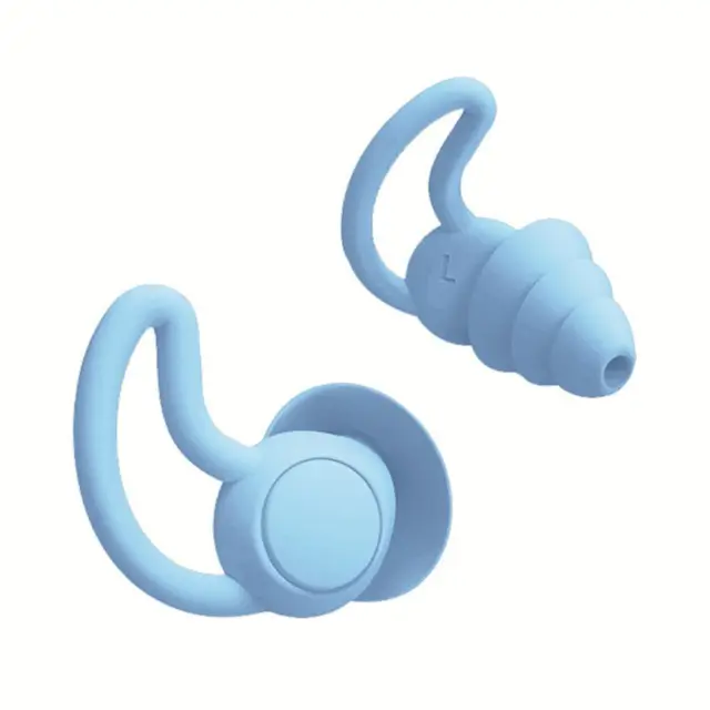 EY# 2Pairs Silicone Ear Plugs Sound Insulation Anti Noise Sleeping Earplugs (Blu