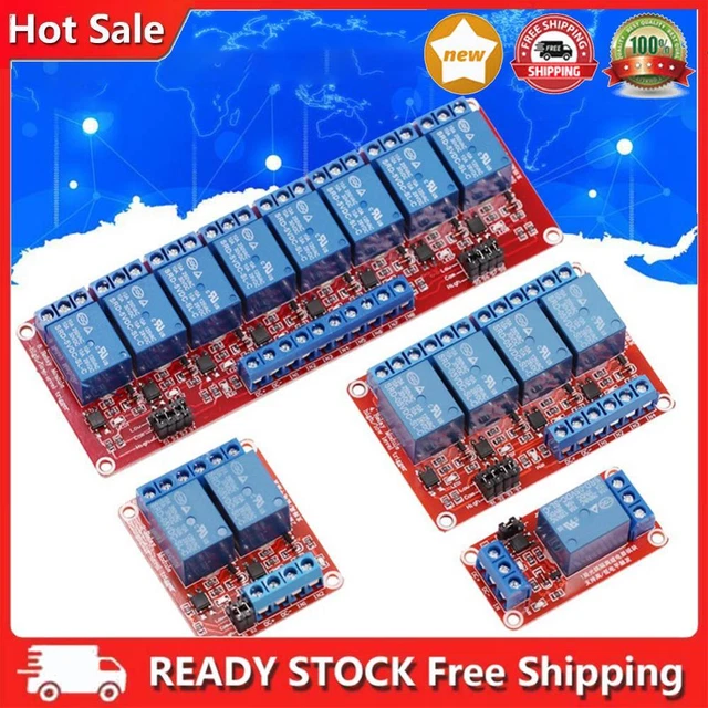 1/2/4/8 Channel Relay Switch Module with Optocoupler 5V 12V 24V Indicator Light