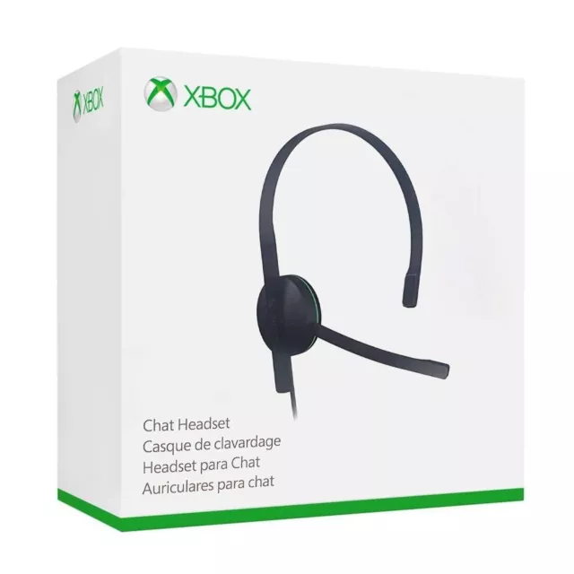 Auriculares de diadema de chat negros Microsoft S5V-00014 para Xbox One ¡NUEVOS!