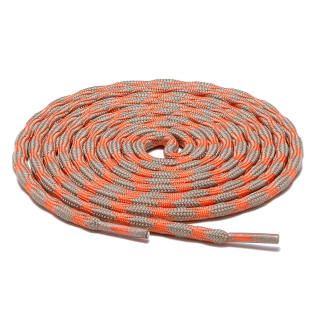 1Pair Wave Gray Orange Hiking Work Boot Shoe Laces for 5 6 7 8 eyelets Stay Tied