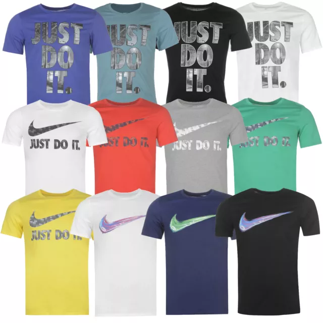 T-shirt uomo Nike swoosh tè tempo libero cotone NUOVA S-2XL M04 Just Do It