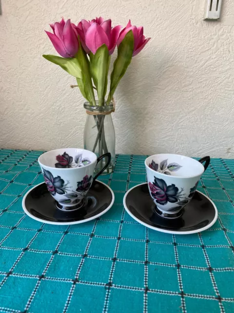 Royal Albert Masquerade Design x 2 Cups and Saucers