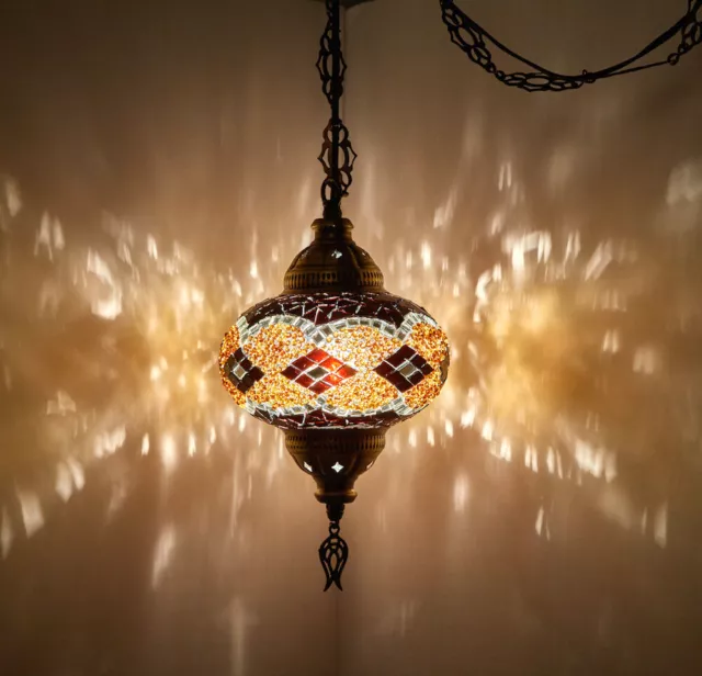 SWAG PLUG IN Turkish Moroccan Mosaic Ceiling Hanging Lamp Pendant Light Fixture