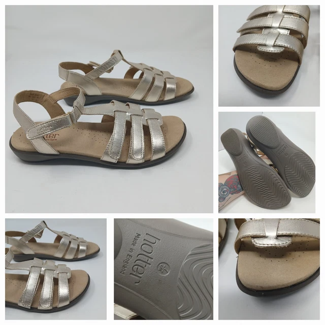 VGC WOMENS SILVER Metallic Hotter Sol Adjustable Touch Fasten Sandals size 7 27.99 PicClick UK