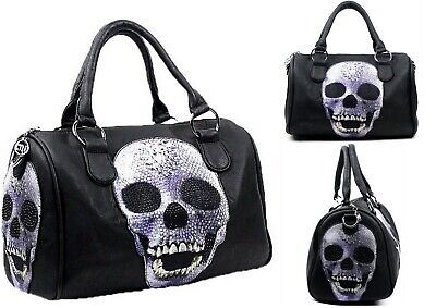 Star-Trends Damen Handtasche Totenkopf Skull Bone Bowling Bag Gothic Punk Damentasche Schultertasche by 