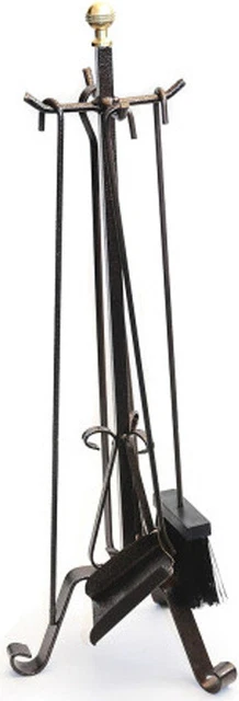 Attrezzi per camino barra liscia in ferro Set 4 pz  25x70h Divina Fire