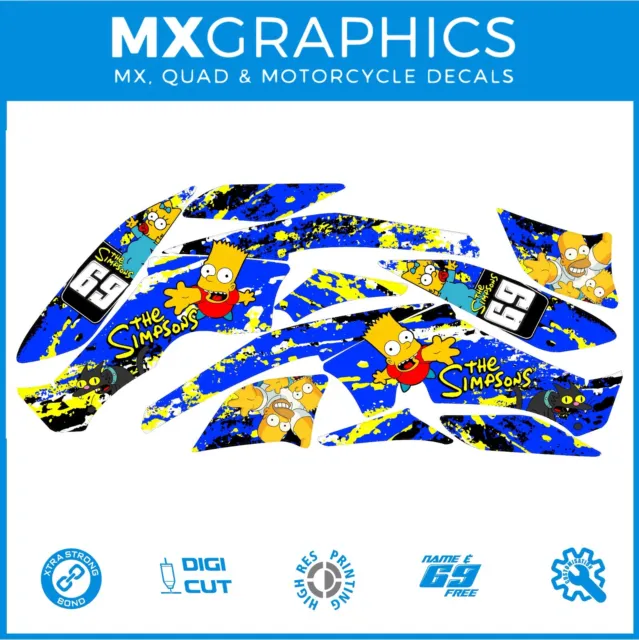 🔴Yamaha Raptor 350 Quad 04-14 FREE Name  Decals Graphics Stickers Blue Simpsons