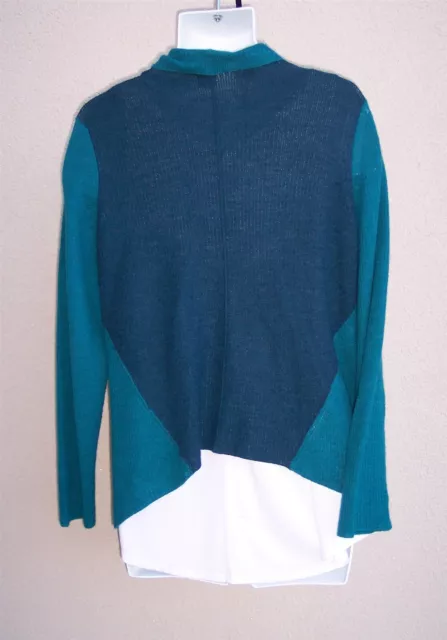 Eileen Fisher Royal Alpaca cascade cardigan sweater plus size 1x teal blue 3