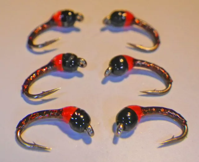 Tungsten Epoxy Zebra Midge #22-Copper/Black/Org. Hot Spot-Custom Zebra Midge-Lot
