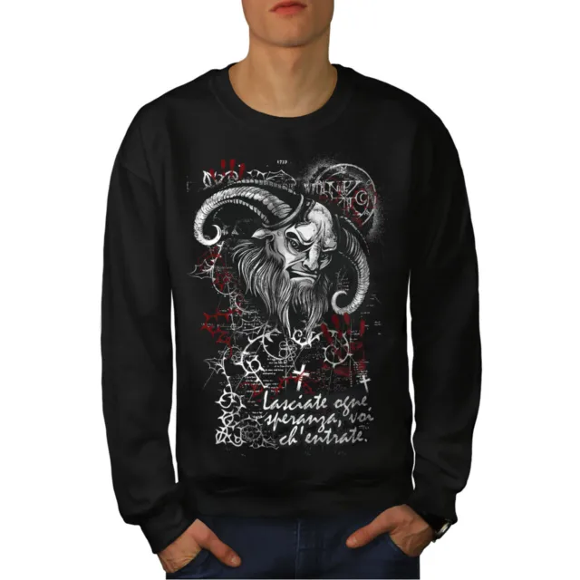 Wellcoda Devil Satan Hell Skull Mens Sweatshirt, Hell Casual Pullover Jumper
